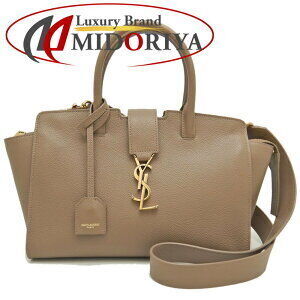 SAINT LAURENT Downtown handbag grained leather brown